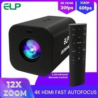 ELP 4K HDMI 12X Zoom AF RGB Camera 1080P 60FPS Autofocus Lightburn Webcam High Speed H.265 Infrared Remote Control PC Camera UVC ELP 4K HDMI 12X Zoom AF RGB Camera 1080P 60FPS Autofocus Lightburn Webcam High Speed H.265 Infrared Remote Control PC Camera UVC